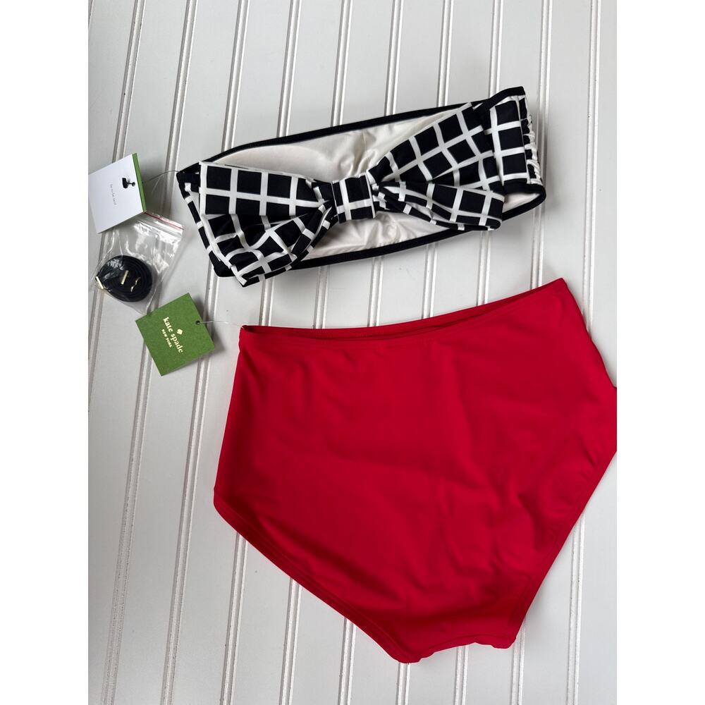 NWT Kate Spade 3 PC Swimsuit Bikinis High Waist Swim Beach Summer Bundle Size S - Picture 4 of 8